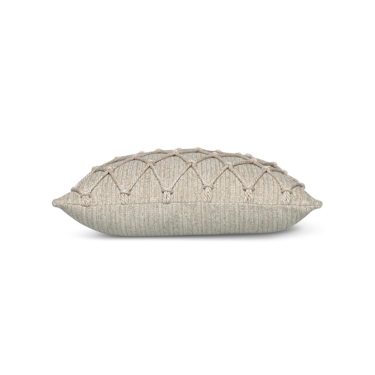 Elaine Smith Macrame Fawn Beige 20"x20" Decorative Pillow