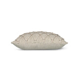 Elaine Smith Macrame Fawn Beige 20"x20" Decorative Pillow