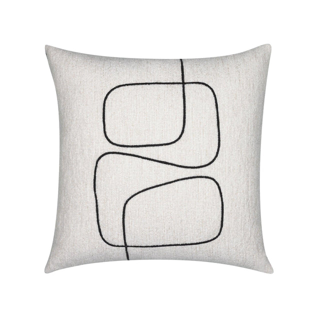 Elaine Smith Linear Luxe Ebony White 20"x20" Decorative Pillow