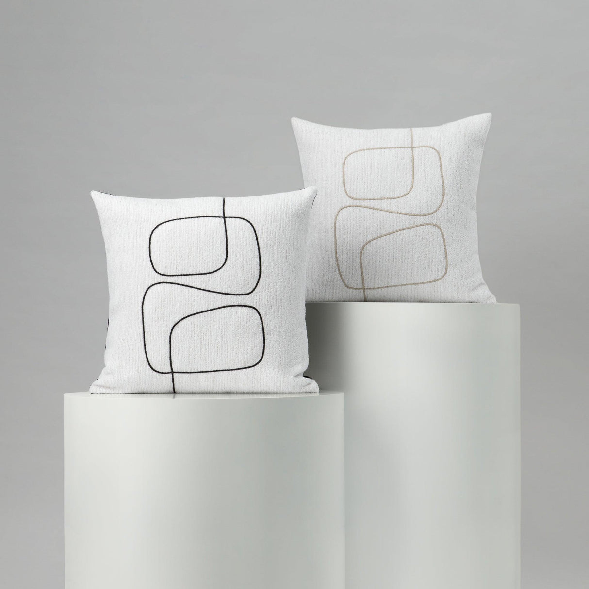 Elaine Smith Linear Luxe Ebony White 20"x20" Decorative Pillow