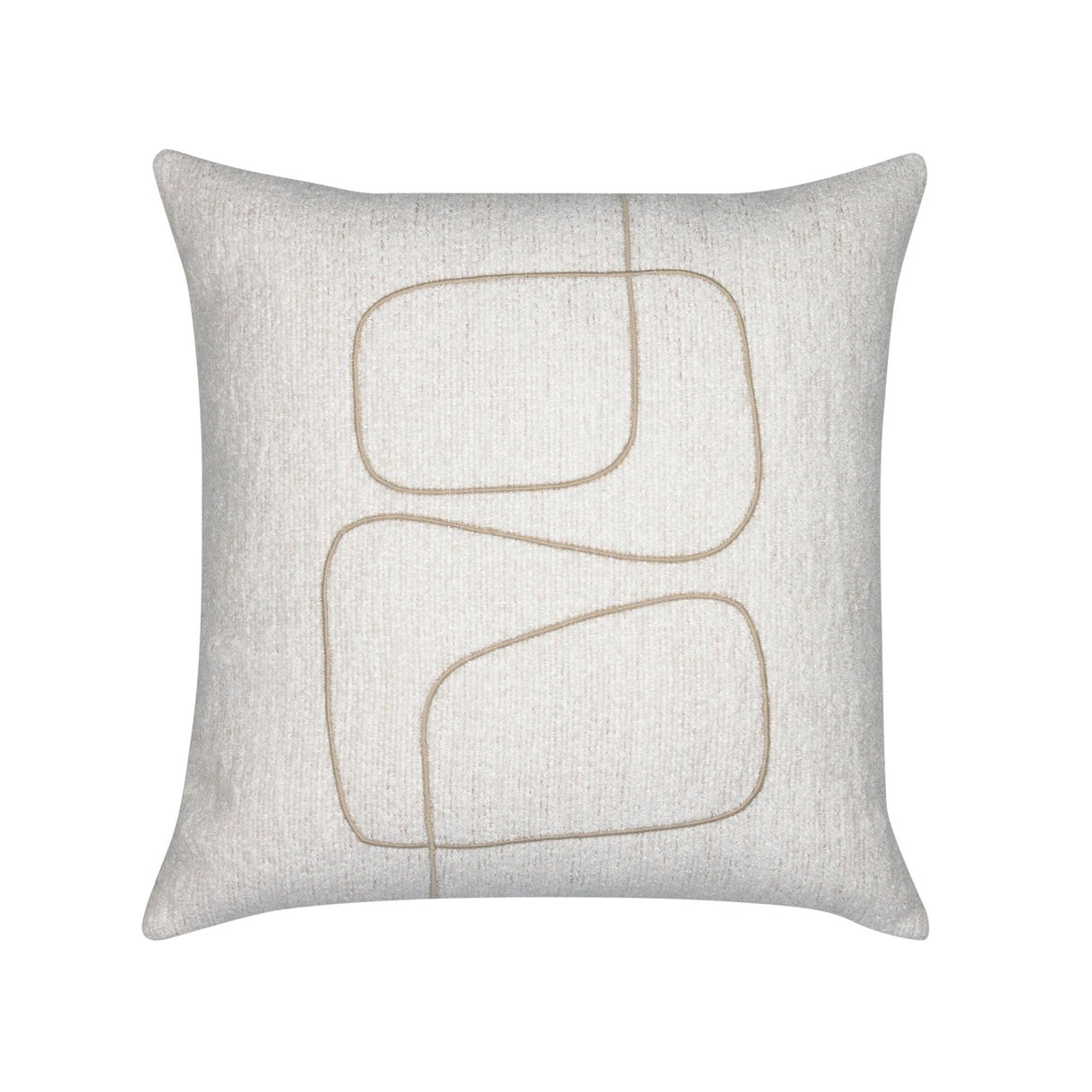 Elaine Smith Linear Luxe Oyster White 20"x20" Decorative Pillow
