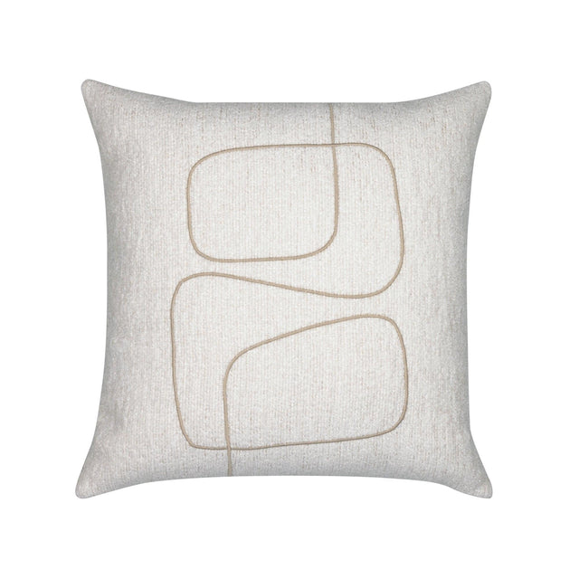 Elaine Smith Linear Luxe Oyster White 20"x20" Decorative Pillow