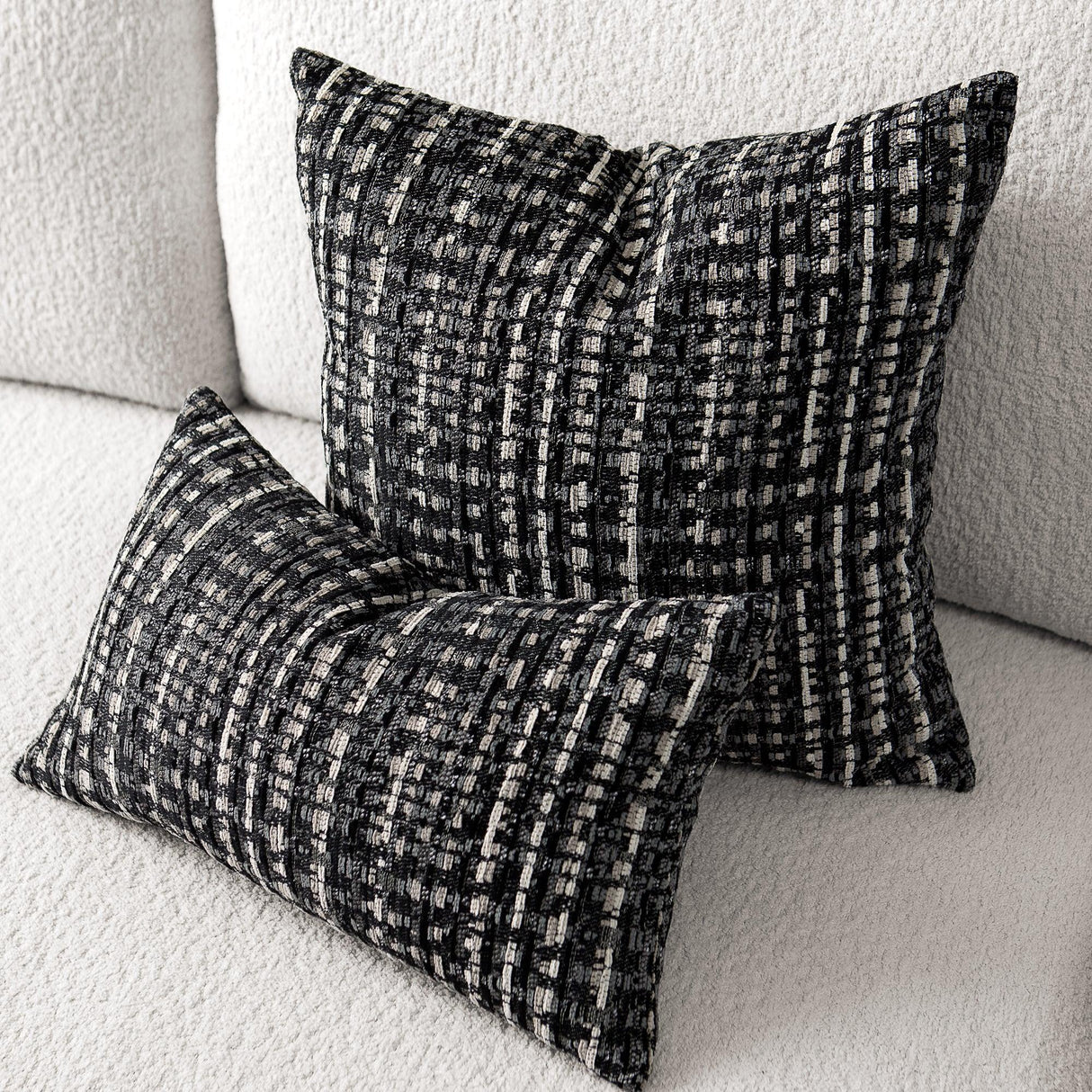 Elaine Smith Channel Noir Black 20"x20" Decorative Pillow