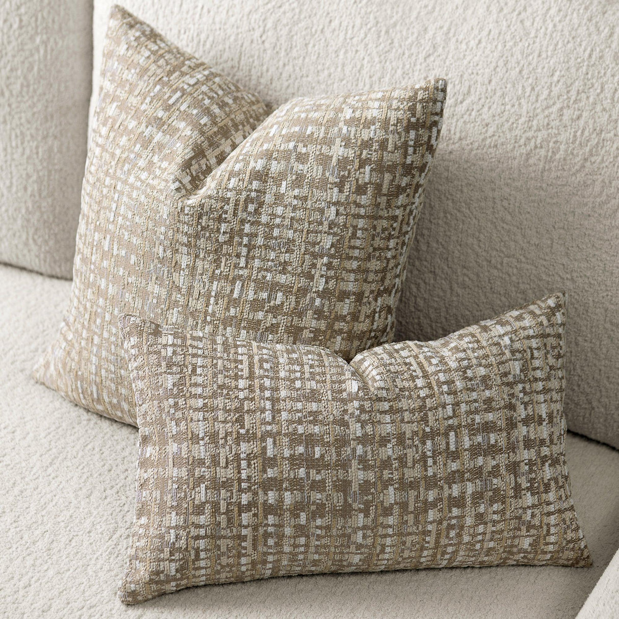 Elaine Smith Channel Sable Beige 20"x20" Decorative Pillow