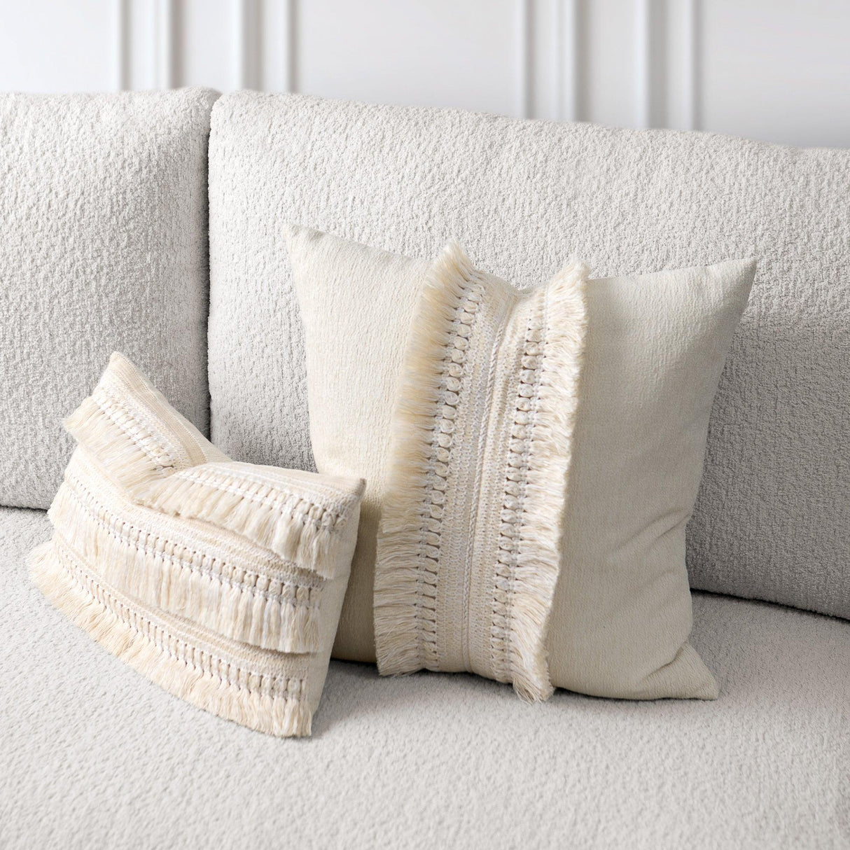 Elaine Smith Cascade Crema Ivory 12"x20" Decorative Pillow