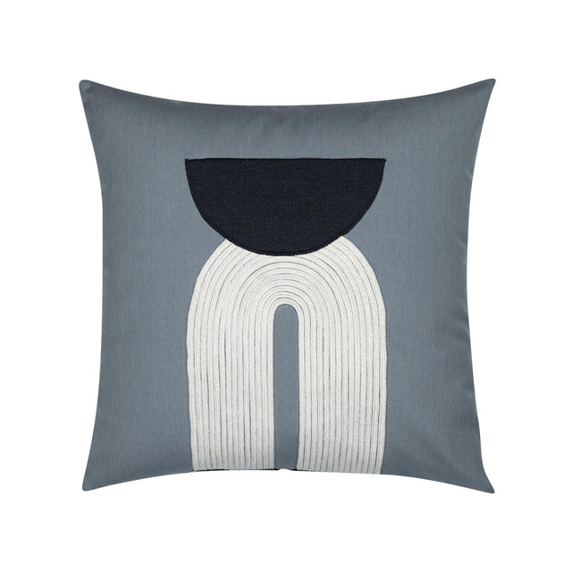 Elaine Smith Modern Balance Slate Blue 20"x20" Decorative Pillow