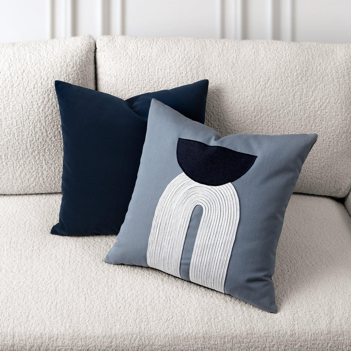 Elaine Smith Modern Balance Slate Blue 20"x20" Decorative Pillow