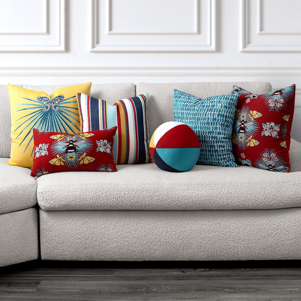 Elaine Smith Multi Orb Multi 12" Round Decorative Pillow