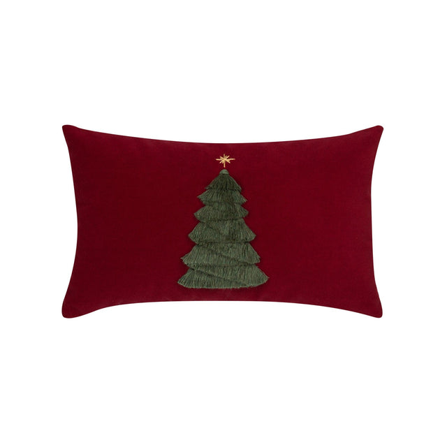 Elaine Smith Fraser Fir Ruby Red 12"x20" Decorative Pillow