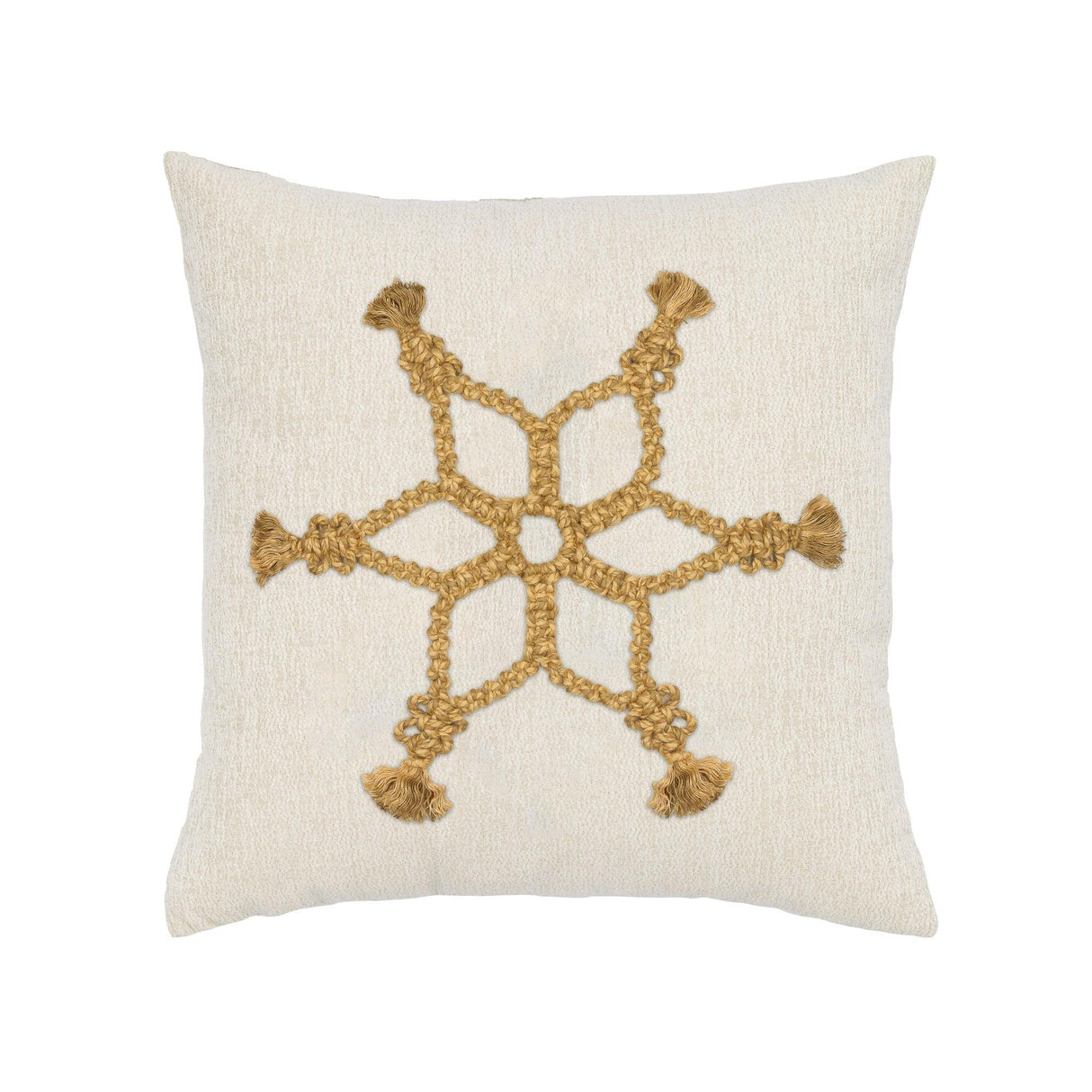 Elaine Smith Snowflake Gold   Decorative Pillow
