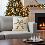 Elaine Smith Snowflake Gold   Decorative Pillow