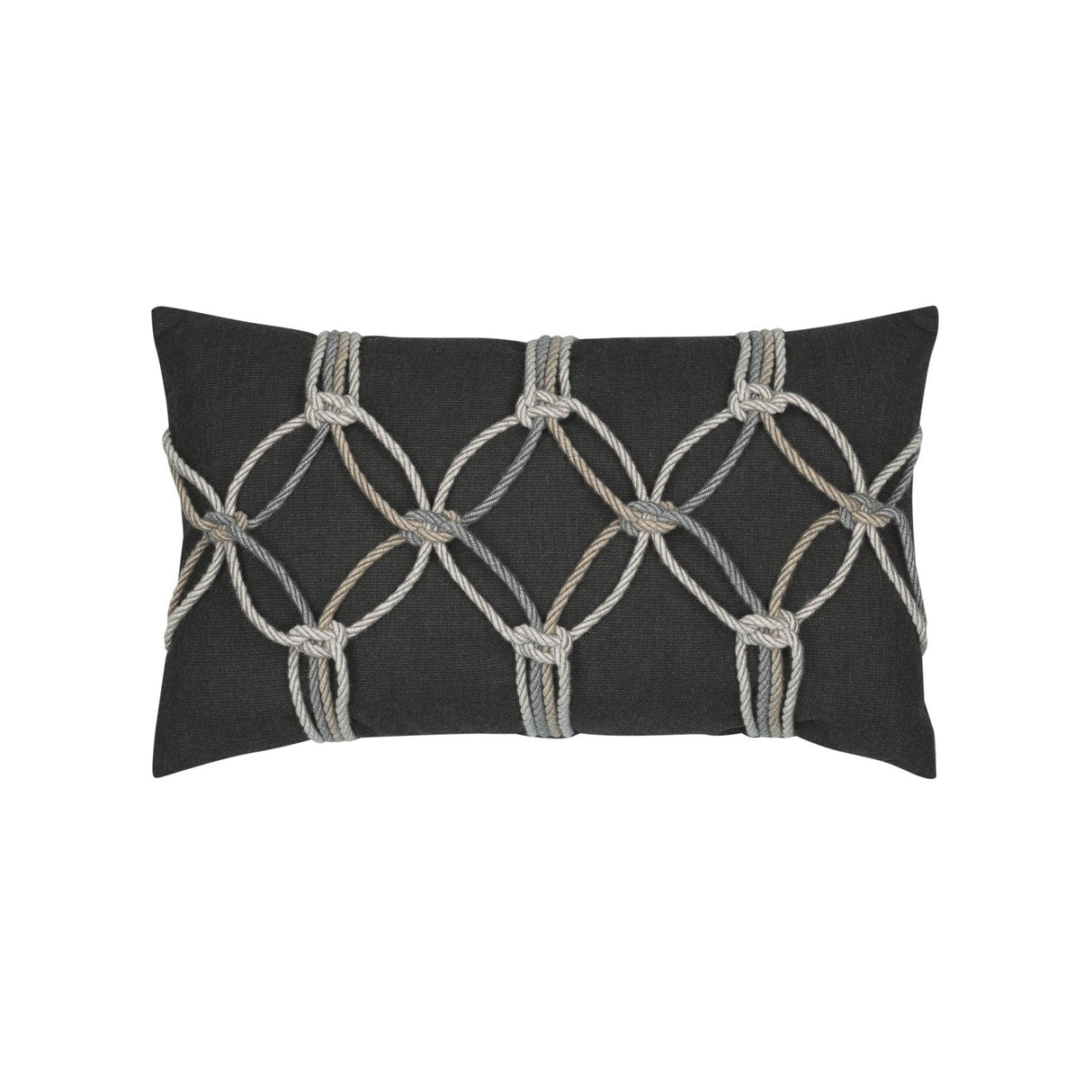Elaine Smith Carbon Rope Black 12"x20" Decorative Pillow