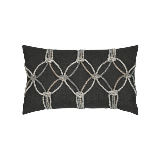 Elaine Smith Carbon Rope Black 12"x20" Decorative Pillow