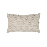 Elaine Smith Macrame Fawn Beige 12"x20" Decorative Pillow