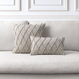 Elaine Smith Macrame Fawn Beige 12"x20" Decorative Pillow