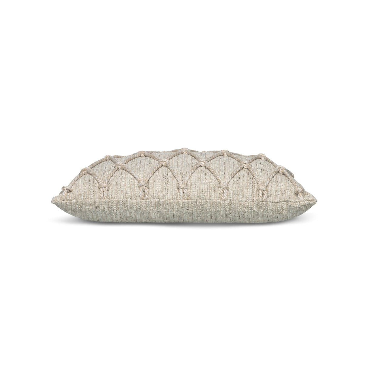 Elaine Smith Macrame Fawn Beige 12"x20" Decorative Pillow