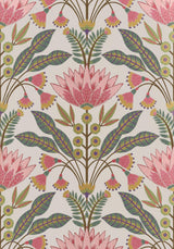 Thibaut Lotus Cranberry Wallpaper
