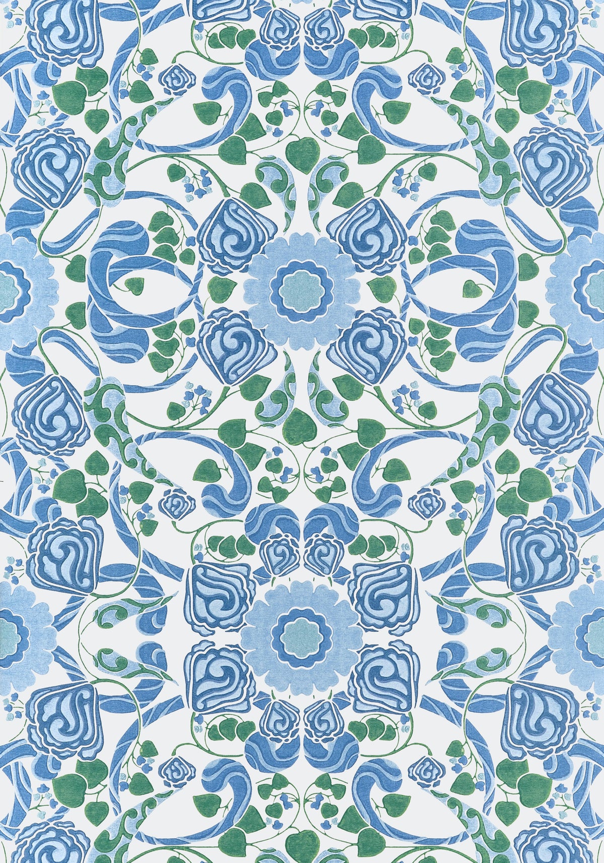 Thibaut Margaux Blue And Green Wallpaper