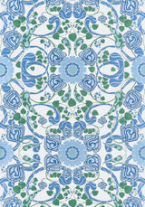 Thibaut Margaux Blue And Green Wallpaper