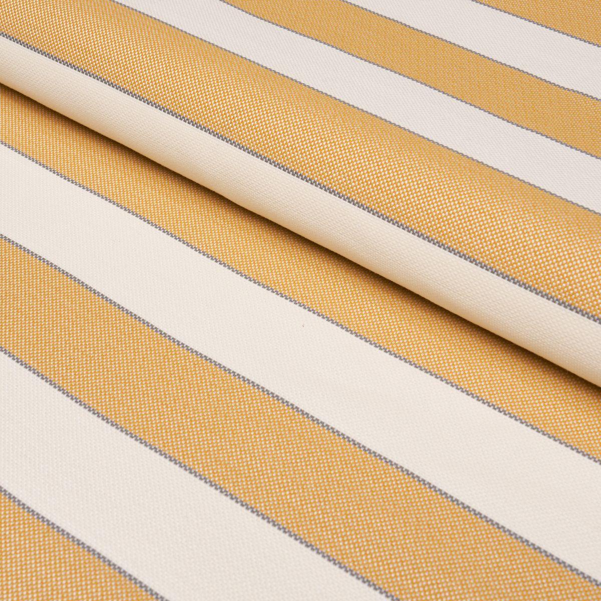 Schumacher Hospitality Blumont Stripe In/Out Marigold Fabric