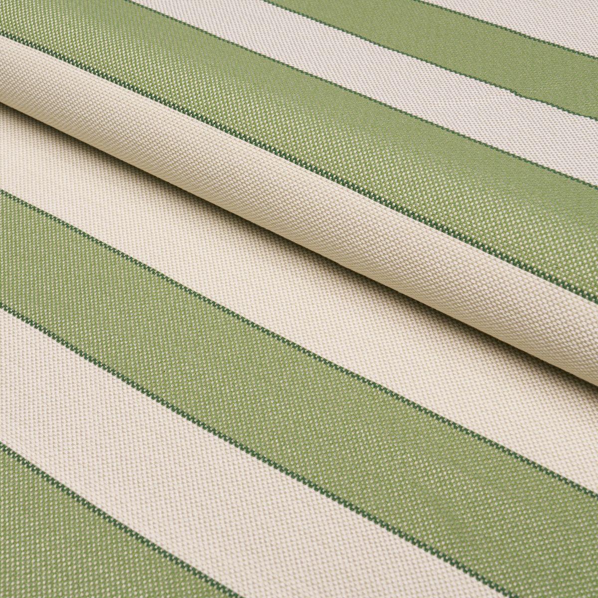 Schumacher Hospitality Blumont Stripe In/Out Kiwi Fabric