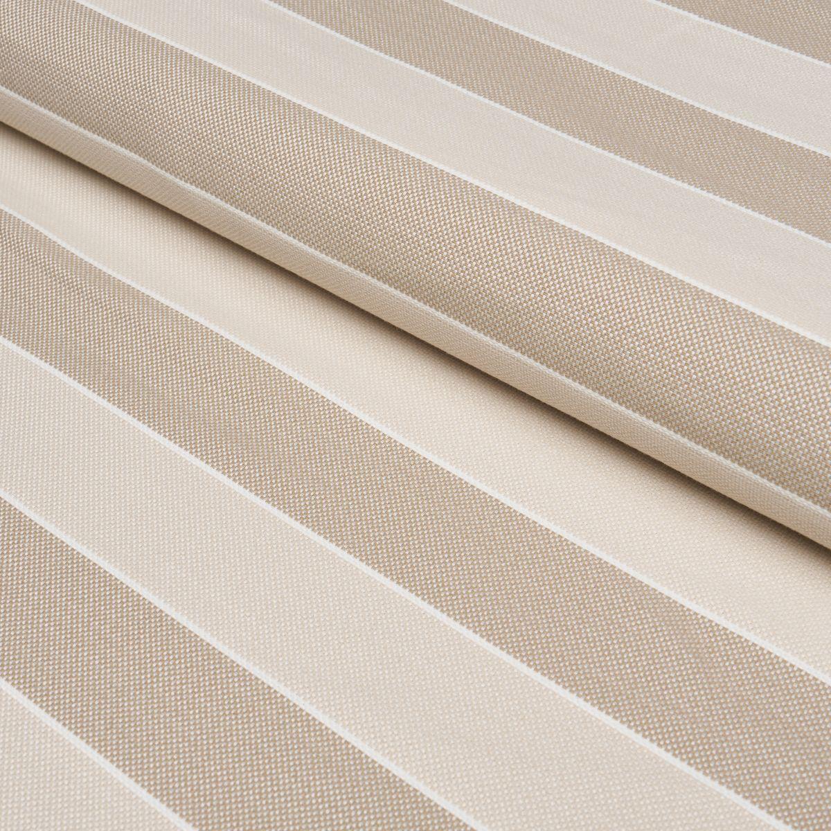Schumacher Hospitality Blumont Stripe In/Out Taupe Fabric