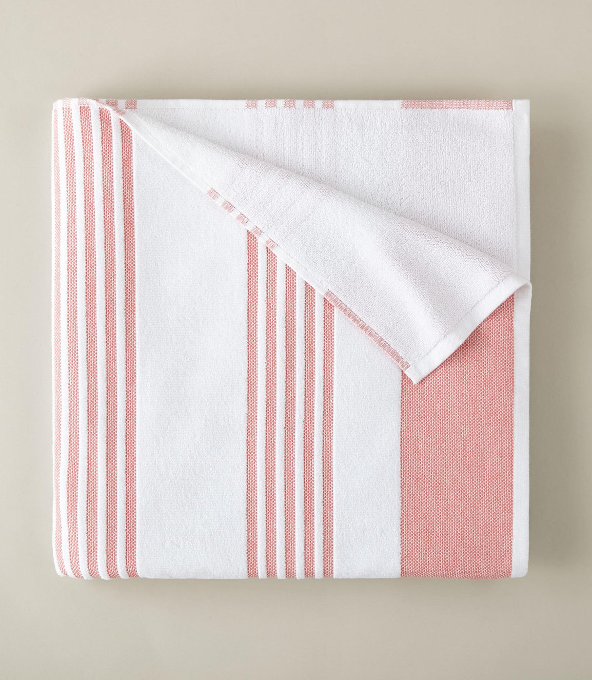Peacock Alley AEGEAN STRIPE BEACH TOWEL Coral