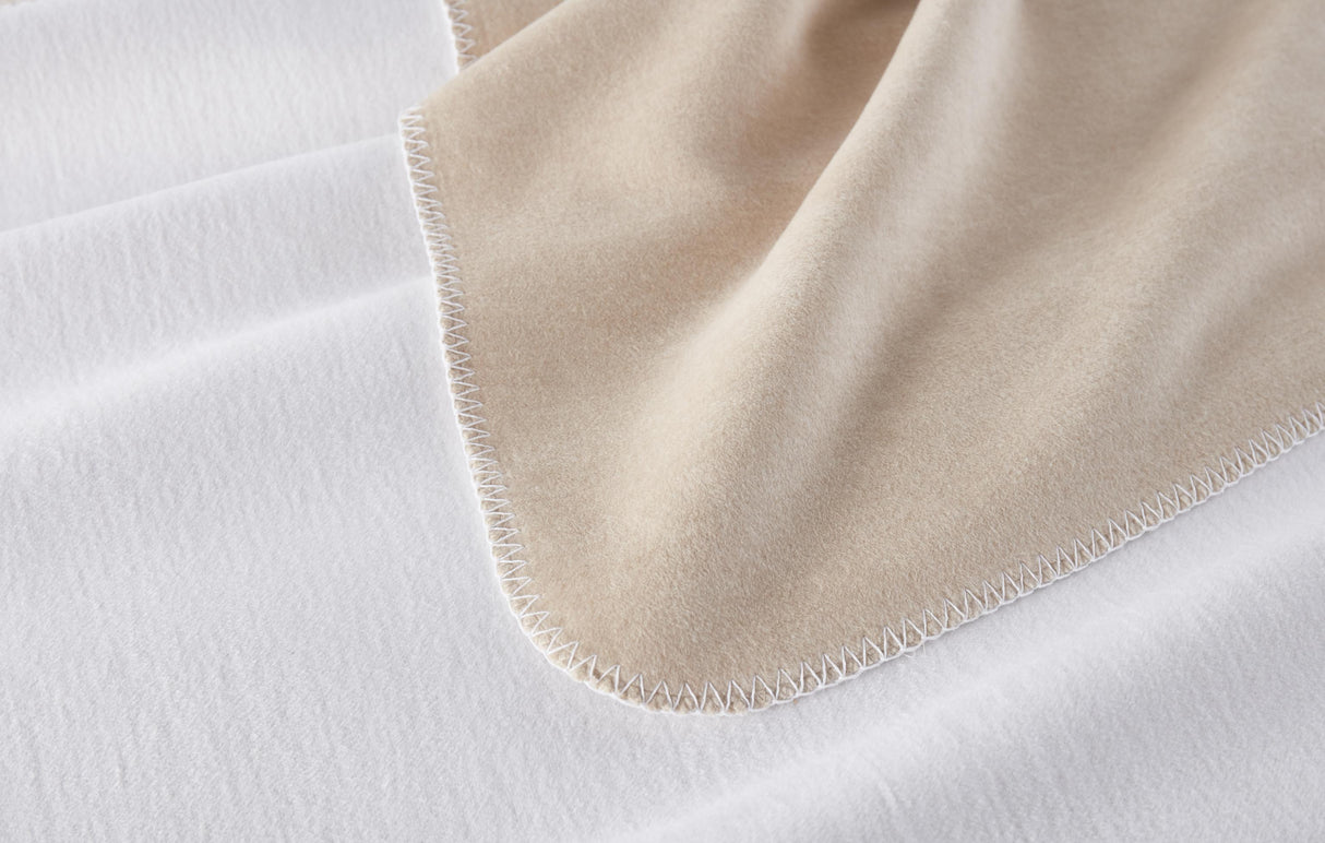 Peacock Alley Alta Reversible Cotton Blanket WHITE