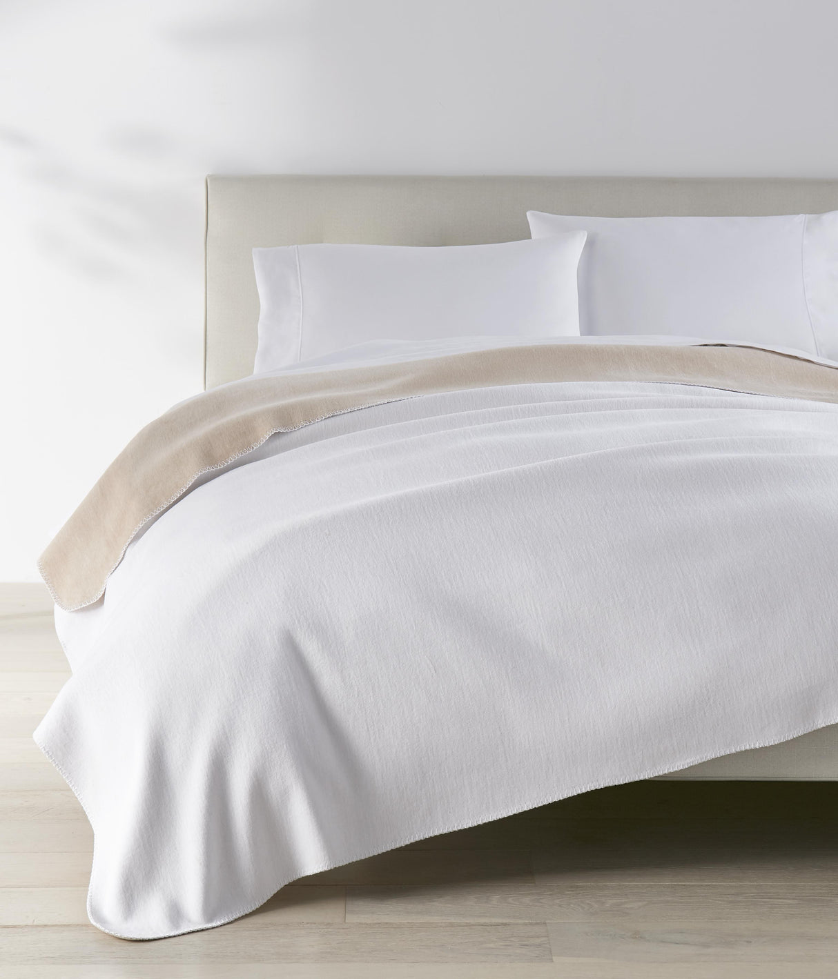 Peacock Alley Alta Reversible Cotton Blanket WHITE