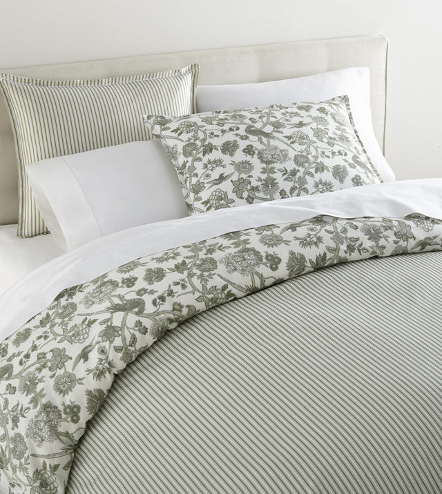 Peacock Alley Highgrove Classic Printed Duvet Set Moss