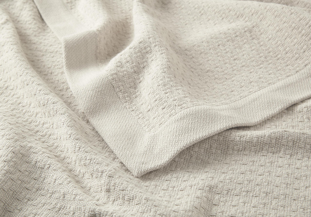 Peacock Alley NEWPORT COTTON BLANKET PLATINUM