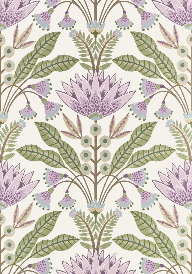 Thibaut Lotus Lilac Wallpaper