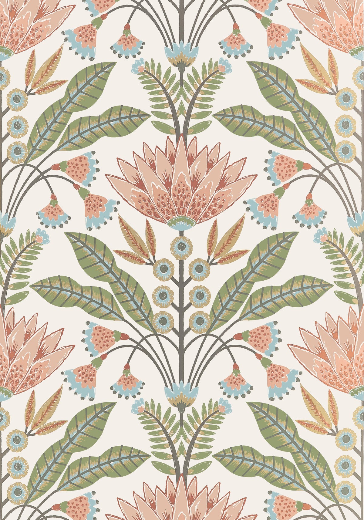 Thibaut Lotus Apricot Wallpaper