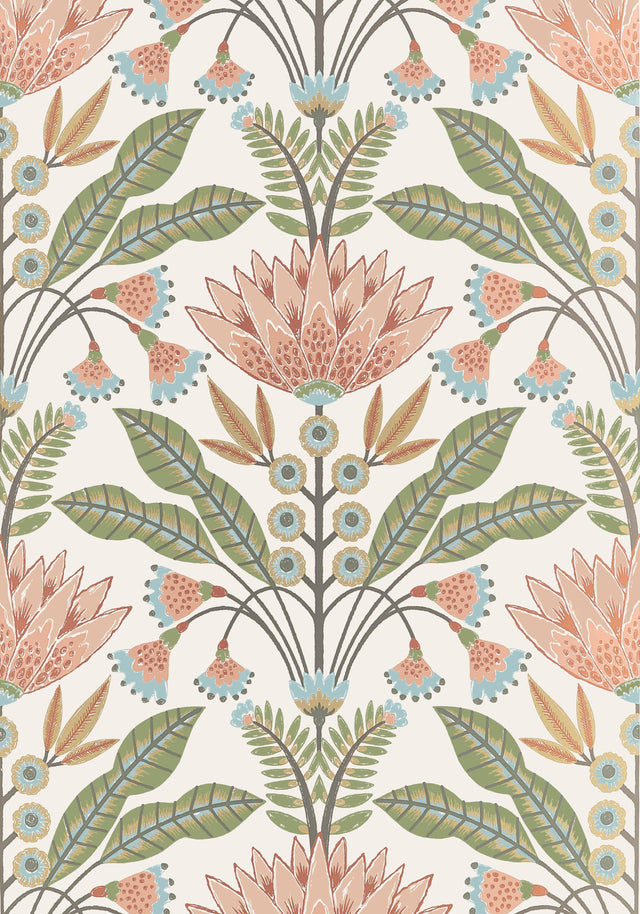 Thibaut Lotus Apricot Wallpaper