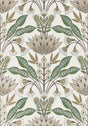 Thibaut Lotus Green And Beige Wallpaper