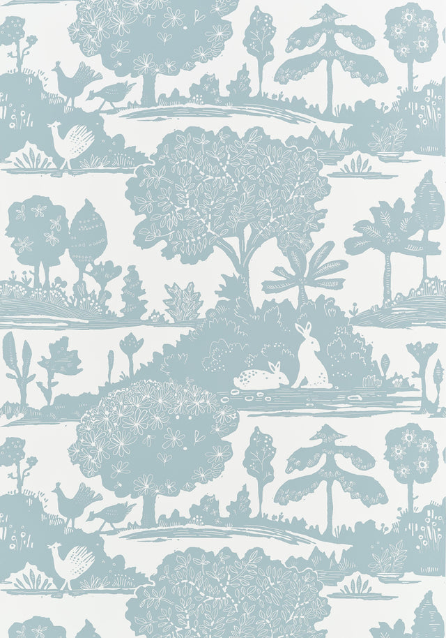 Thibaut La Foret Spa Blue Wallpaper