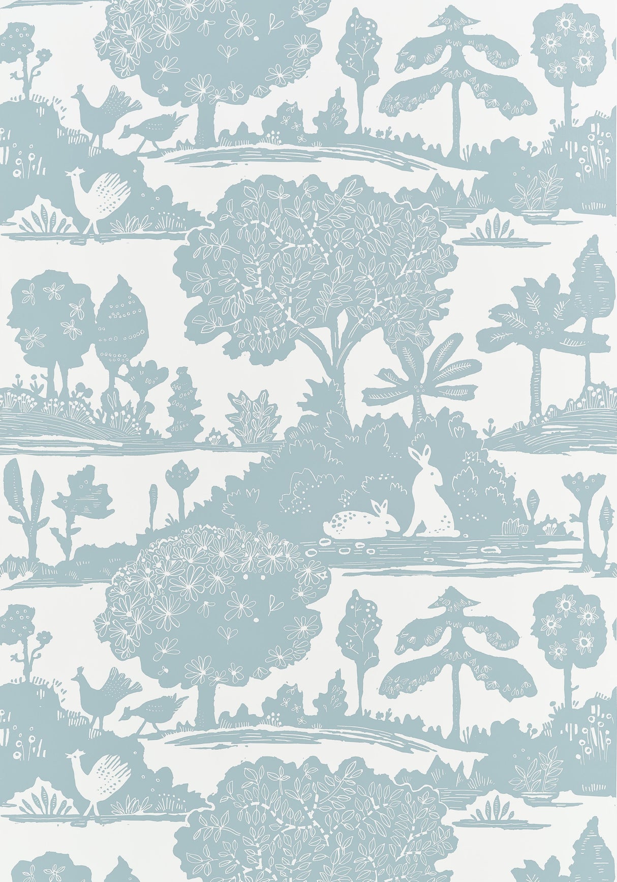 Thibaut La Foret Spa Blue Wallpaper