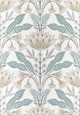 Thibaut Lotus Spa Blue Wallpaper