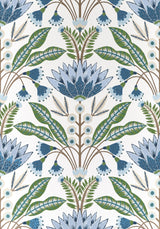 Thibaut Lotus Blue And Green Wallpaper