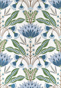 Thibaut Lotus Blue And Green Wallpaper