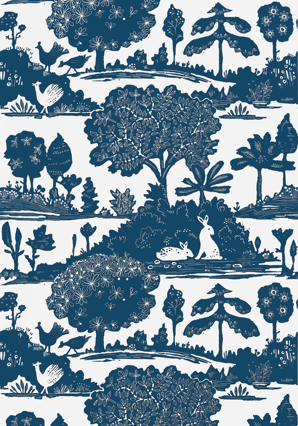 Thibaut La Foret Navy Wallpaper