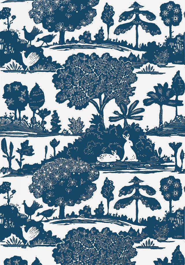 Thibaut La Foret Navy Wallpaper