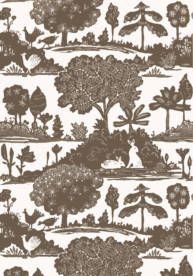 Thibaut La Foret Brown Wallpaper