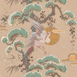 JF Fabrics 3104 Tan/Mustard Yellow/Pink/Seafoam/Gold (17) Wallpaper