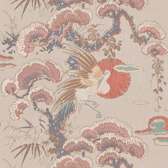 JF Fabrics 3104 Coral/Pink/Tan/Copper/Mauve/Grey (41) Wallpaper