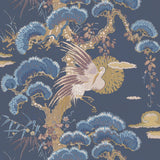 JF Fabrics 3104 Navy/Beige/Blush/Mauve/Ocher/Blue (69) Wallpaper