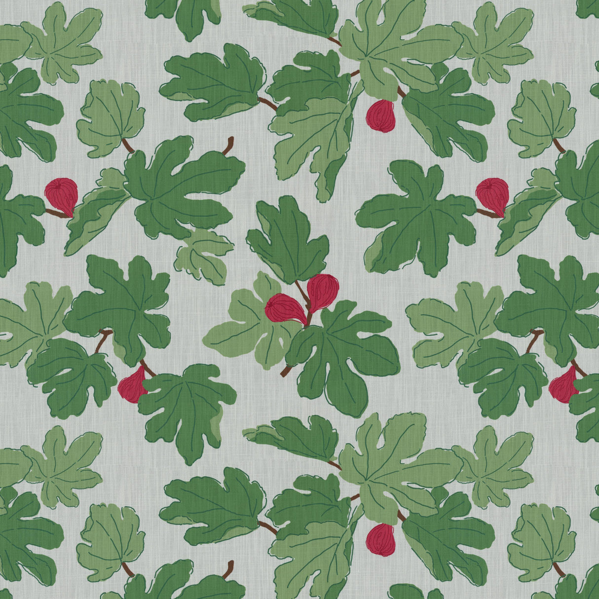 Brunschwig & Fils FIGUIER OUTDOOR BERRY/LEAF Fabric