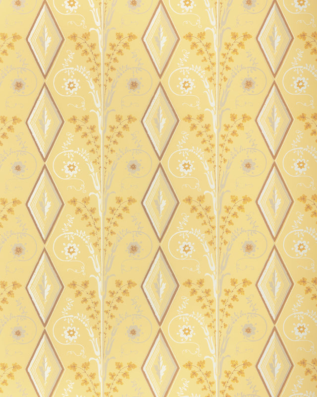 Brunschwig & Fils GALLIER DIAMOND HONEY Wallpaper