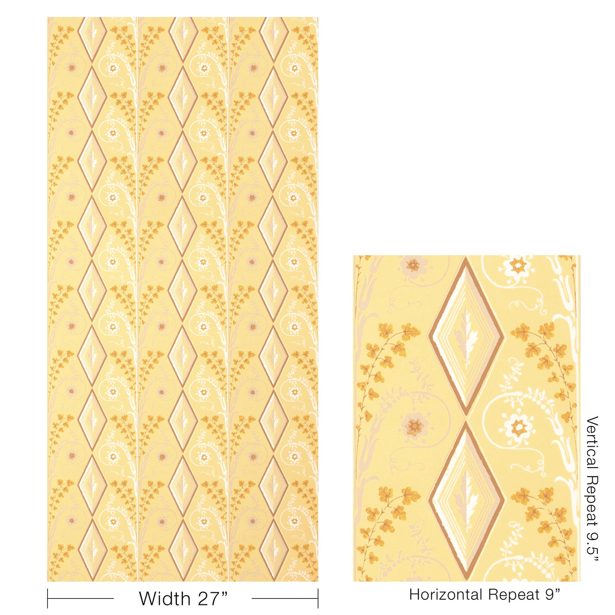 Brunschwig & Fils GALLIER DIAMOND HONEY Wallpaper