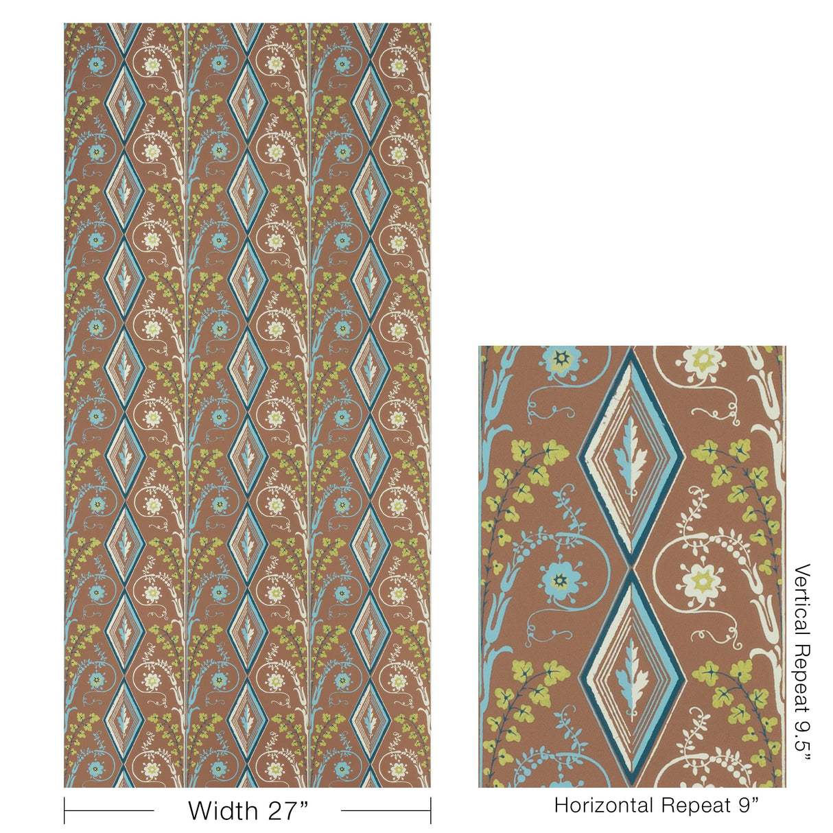 Brunschwig & Fils GALLIER DIAMOND MOCHA Wallpaper